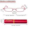 REAVEE 3 Pack Slim Pen Reading Glasses Small Tube Stylish Readers for Women Men Spring Hinged with Portable Clip Case, Grey Red Blue 1.0 view 4