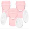 House Naturals 2 Gallon Pink Food Grade BPA Free Made in USA Bucket with Screw On White Lid - Pack of 3 view 1