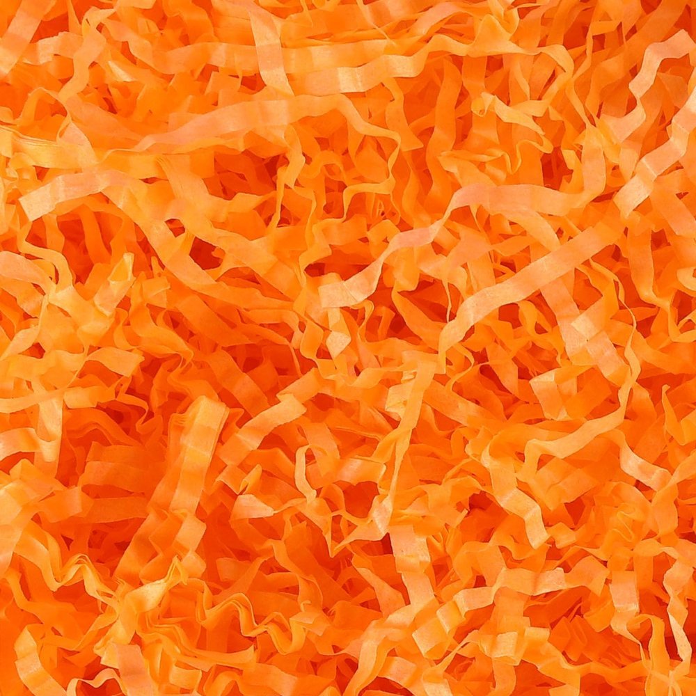 Orange Crinkle Cut Paper Shred Filler (1/2 LB)Crinkle Paper for Gift Box, Shredded Paper Filler, Gift Basket Filler,Gift Wrapping