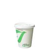 10 oz Compostable Paper Cups with White Flat Lids - Biodegradable Disposable White Paper Coffee Cups PLA Lined - Eco-friendly Hot and Cold Drinking Cups (100) view 1