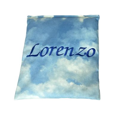 Liberty21 Heating Pad Corn Filled, Monogrammed, Personalized Custom Embroidered. Natural Heat Therapy for Lower Back, Neck, Shoulders, Cramps. Pain and Stress Relief Heated Wrap (Sky)