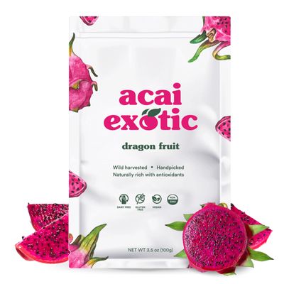Acai Exotic Dragon Fruit Pouches 6kg Food Service Pack of Red Dragon Fruit Chunks for Smoothies, Bowls, Snacks & Beverages - No Sugar Added Fruits, Smoothie Fruit Alternative to Dried Fruit