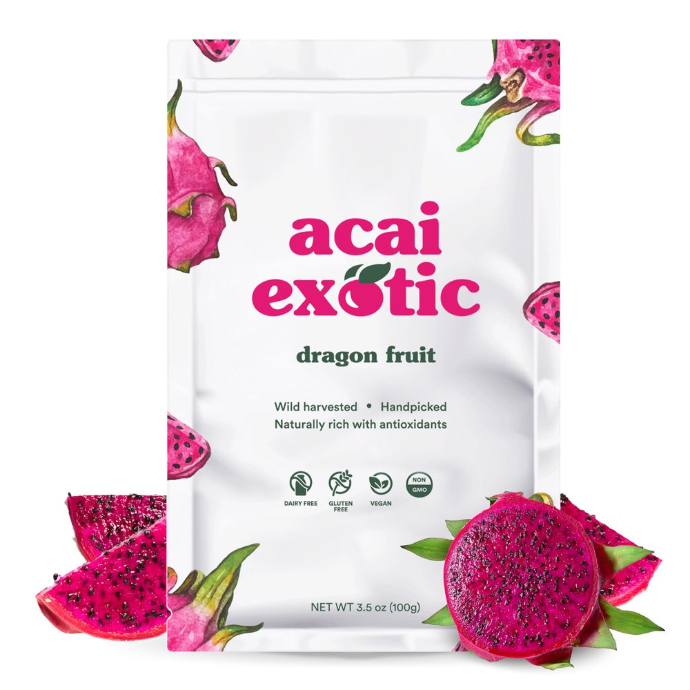 Acai Exotic Dragon Fruit Pouches 6kg Food Service Pack of Red Dragon Fruit Chunks for Smoothies, Bowls, Snacks & Beverages - No Sugar Added Fruits, Smoothie Fruit Alternative to Dried Fruit