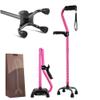 LIXIANG Quad Canes for Women, Adjustable Walking Sticks for Right or Left Handed Men & Women and Seniors,Walking Cane with Ergonomic Handle Ever and Graceful 4-Pronged Base for Extra Stability view 1