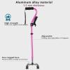 LIXIANG Quad Canes for Women, Adjustable Walking Sticks for Right or Left Handed Men & Women and Seniors,Walking Cane with Ergonomic Handle Ever and Graceful 4-Pronged Base for Extra Stability view 2