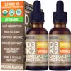 NUSAVA (2 Pack) Organic Vitamin D3 K2 Drops with MCT Oil Omega 3, 5000 IU, Maximum Strength Vitamin D Liquid, No Fillers, Non-GMO Liquid D3 for Faster Absorption and Immune Support (Mocha, 2 Fl Oz) view 1
