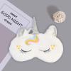 Cute Animal Sleeping Mask Soft Plush Blindfold Cute Rabbit Panda Koala Eye Cover Eyeshade for Kids Teens Girls Women (White Horse) view 2