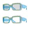 laureles Colorful Rhinestone Readers Fashion Sun Photochromic Square Reading Glasses Women Eyewear Frames (Blue, 1.75 Magnification) view 1