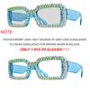 laureles Colorful Rhinestone Readers Fashion Sun Photochromic Square Reading Glasses Women Eyewear Frames (Blue, 1.75 Magnification) view 2