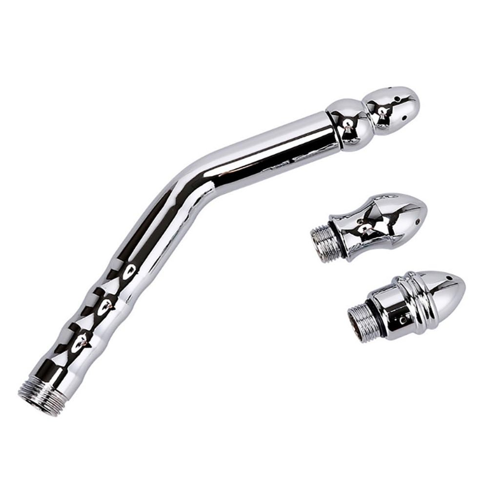 3PCS Mental Shower Enema Douche Nozzles Anal Enema Colon Cleanse Shower Hose Attachment Cleaner for Women Men Gay