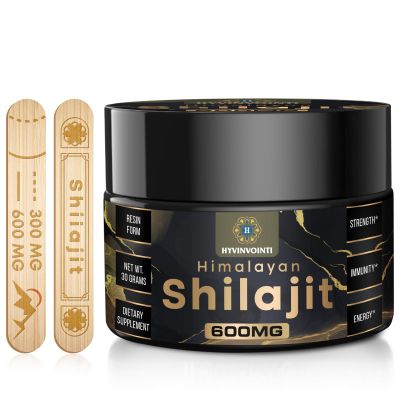 HYVINVOINTI 600mg Shilajit Pure Himalayan Organic Shilajit Resin-Shilajit Resin Organic Gold Grade,100% Pure Organic Shilajit for Energy& Immune Support,Rich in Fulvic Acid& 85+Trace Minerals,1 Pack