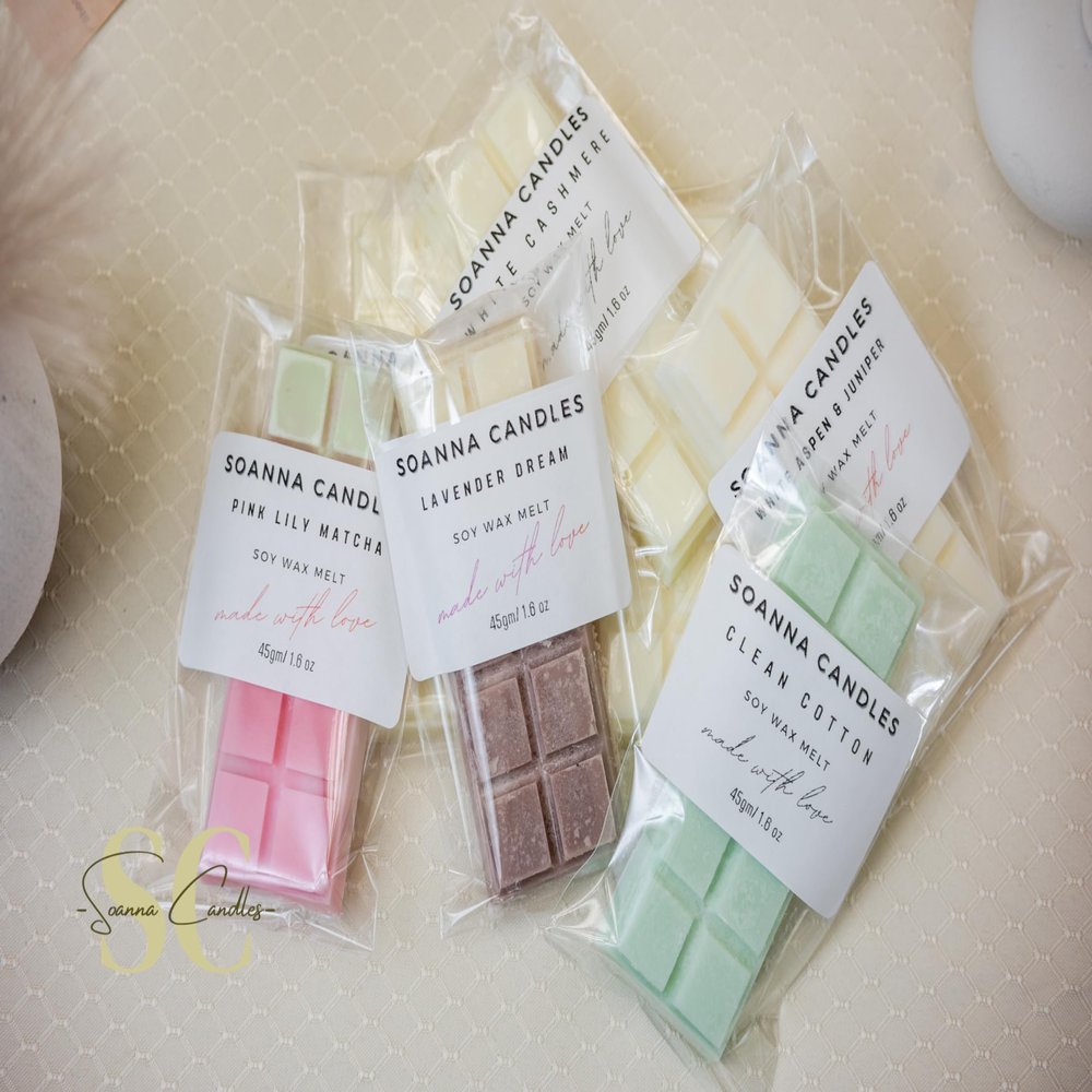 8pcs Wax melt Bundle, Each with a Different Smell. (Pink Lily Matcha, White Petal Cashmere, Blue Gardenia, Teakwood, Rosewater, Clean Cotton, White Aspen & Juniper, Lavender Dream)