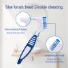 Denture Brush, 2 Pcs False Teeth Toothbrush with White Carrying Case, Multi-Tiered Bristles with Comfort Grip Handle for Effective Denture Cleaning view 3