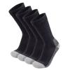 4 Pairs of Diabetic Extra Thick Warm Cotton Socks, Triple Cushioned Crew Slipper Socks (Black with Gray Sole, Size 10-13) view 1