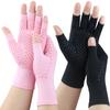 2 Pairs Arthritis Gloves, Compression Gloves for Women Men, Relieve Arthritis, Rheumatoid, Osteoarthritis, Carpal Tunnel Pain, Anti-Slip Fingerless Gloves for Hand Support (Pink+Pure Black,M) view 1