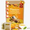 TOG999, 200 Turmeric, Ginger, Cinnamon Tea Bags, 100% Natural, Hand-made Blend of Turmeric, Ginger, and Cinnamon. Eco-conscious Tea Bags. No Sugar, No Caffeine, No Gluten, Vegan. view 1