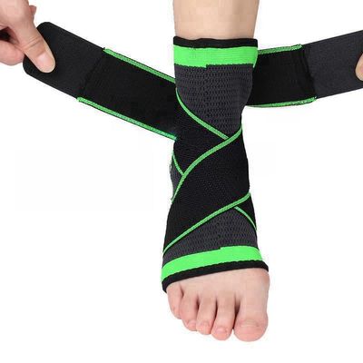 3D Weaving Elastic Adjustable Pressure Nylon Strap Ankle Brace Sleeve for Men&Wmen,Taekwondo,Football, Basketball,Running and Other Fitness Heel Protector (X-Large, 2pcs-Green)