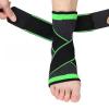 3D Weaving Elastic Adjustable Pressure Nylon Strap Ankle Brace Sleeve for Men&Wmen,Taekwondo,Football, Basketball,Running and Other Fitness Heel Protector (X-Large, 2pcs-Green) view 1