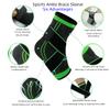 3D Weaving Elastic Adjustable Pressure Nylon Strap Ankle Brace Sleeve for Men&Wmen,Taekwondo,Football, Basketball,Running and Other Fitness Heel Protector (X-Large, 2pcs-Green) view 3