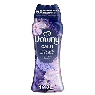 Downy Calm In-Wash Laundry Scent Booster Beads, Soothing Lavender and Vanilla Bean scent, 12.2 OZ, laundry scent beads, Long-lasting Freshness (Packaging May Vary)
