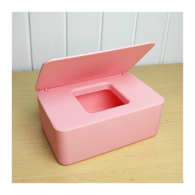 Tissue Box Cover 1pc Household Plastic Dustproof Cover Tissue Box Desktop Home Office Decoration Wet Tissue Box Tissue Box Holder (Color : Pink)