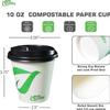 EcoQuality 10 oz Compostable Paper Cups with Black Dome Lids and Wooden Stirrers - Biodegradable Disposable White Paper Coffee Cups PLA Lined - Eco-friendly Hot and Cold Drinking Cups (200) view 3
