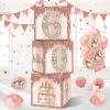 Guiruiy 3 Packs Pink Rose Gold 60th Birthday Balloon Boxes, 10.6 x 10.6 x 10.6 inches, Happy 60th Birthday Decorations for Women view 1