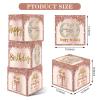 Guiruiy 3 Packs Pink Rose Gold 60th Birthday Balloon Boxes, 10.6 x 10.6 x 10.6 inches, Happy 60th Birthday Decorations for Women view 2