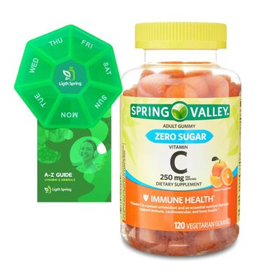 Zero Sugar Vitamin C Gummies Dietary Supplement, 250 mg, 120 Ct Bundle with Exclusive Vitamins & Minerals - A to Z - Better Ligth&Spring Guide