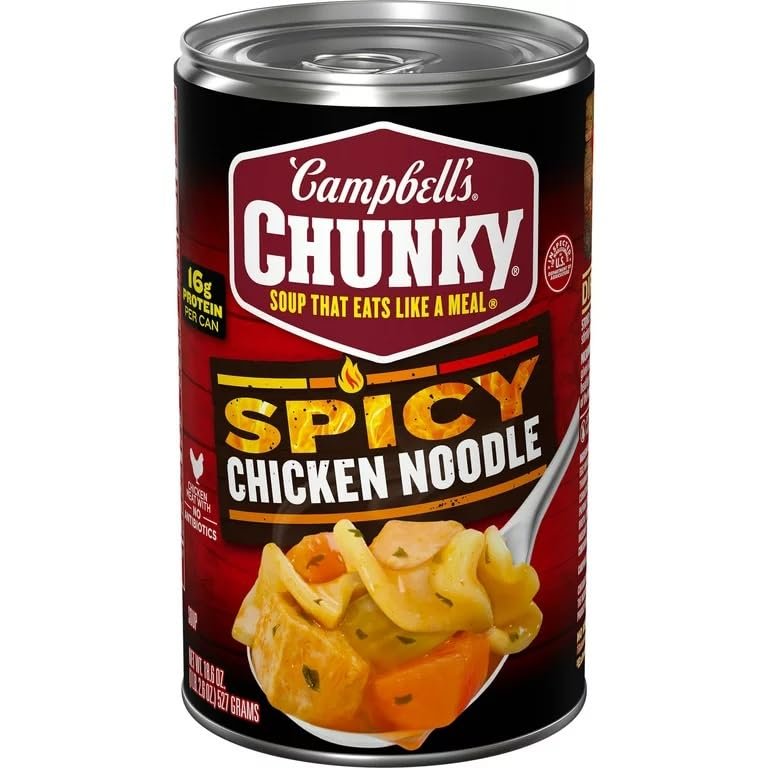 Campbells Chunky Soup, Spicy Chicken Noodle 18.6 oz. (Pack of 6)