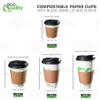 EcoQuality 10 oz Compostable Paper Cups with Black Dome Lids and Sleeves - Biodegradable Disposable White Paper Coffee Cups PLA Lined - Eco-friendly Hot and Cold Drinking Cups (500) view 4