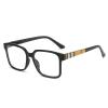 PARWANA Blue Light Blocking Reading Glasses Anti Eyestrain Eyewear Square Computer Readers TR Frame Retro Flat Light Mirror (Color : Black, Size : +300) view 1