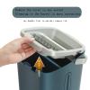Mop and Bucket with Wringer Set, Mops for Floor Cleaning Separates Dirty and Clean Water, Stainless Steel Handle Large Flat Mop for Hardwood, Laminate, Tile, Vinyl(Blue,6 mops) view 2