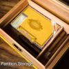 Cigar Humidors Storage 25-50 Cigars Box, Tempered Glass Top Display, Handcraft Spanish Cedar Wood Cigar Case with Humidifier and Hygrometer, Leather Box Design, Ideal Gift for Cigar Enthusiasts ( Colo view 4