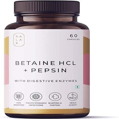 Betaine HCL Pepsin with Pepsin Plus, Digestive for a Healthier Gut, Digestion, Problems: 60 Capsules
