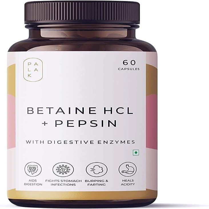 Betaine HCL Pepsin with Pepsin Plus, Digestive for a Healthier Gut, Digestion, Problems: 60 Capsules
