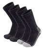 4 Pairs of Diabetic Extra Thick Warm Cotton Socks, Triple Cushioned Crew Slipper Socks (2 Pairs Black and 2 Pairs Black with Gray Sole, Size 10-13) view 1