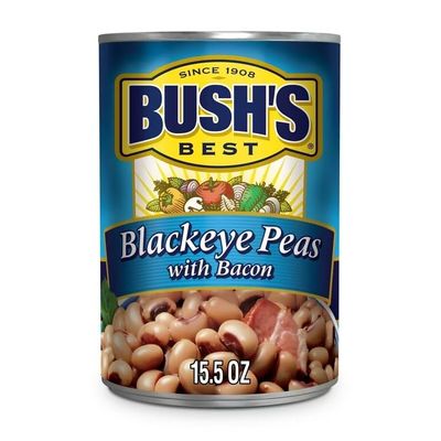 Bush's Blackeye Peas With Bacon 15.5oz Cans (Pack of 6)