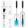 2-in-1 Stainless Steel Long Handled Water Bottle Brush, Multi-Purpose Bottle Scrubbing Brush, Soft Bottle Brush, Glassware Brush, Water Bottle Cleaner with Removable and Replaceable Brush Heads 15 in view 2