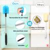 2-in-1 Stainless Steel Long Handled Water Bottle Brush, Multi-Purpose Bottle Scrubbing Brush, Soft Bottle Brush, Glassware Brush, Water Bottle Cleaner with Removable and Replaceable Brush Heads 15 in view 3