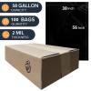 100 packs-Large 55-60 Gallon Heavy Duty Trash Can Bags|2 Mil |Black Thickened/Plastic Bag-Kitchen&Yard,Building,Outdoor,Hotel, Property-Made in the USA view 2