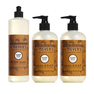 Mrs. MEYER'S CLEAN DAY Variety, 2 Liquid Hand Soap 12.5 OZ, 1 Liquid Dish Soap, 16 FL OZ (Acorn Spice)
