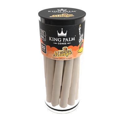 KING PALM Pre Rolled Cones King Size - Natural Prerolled Paper with Tips and Bamboo Packing Sticks - Bulk Organic Pre Rolled Cone - (Money Mango, 50ct)