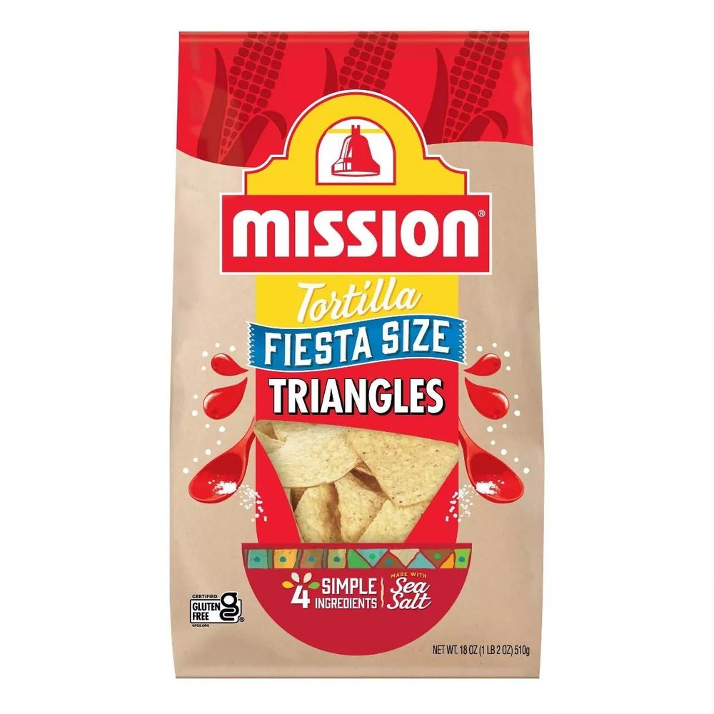 Mission Fiesta Size Triangles Tortilla Chips - 18oz (Pack of 3)