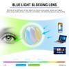 2 Pack Ultralight Progressive Multifocus Reading Glasses Men, Aluminum Arm TR90 Frame Blue Light Blocking Multifocal Computer Readers Spring Hinge No Line (Mid-Near Range approx 3ft) +3.0, Gray view 3