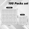 Whaline 100Pcs Black and White Napkins Black Dots Paper Napkin 3ply Polka Dots Disposable Luncheon Napkin Dessert Dinner Hand Napkin for Wedding Baby Shower Birthday Party Decorations, 6.5 x 6.5 Inch view 2