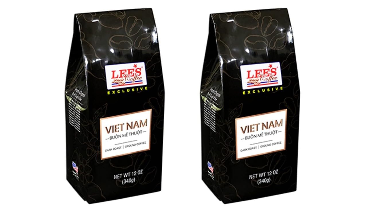 2 Packs - Lee's Coffee Ground Coffee Exclusive Vietnam Buon Me Thuot Delight - 12 Oz per Bag with 2 Bags per Order - Roasted in USA