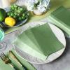 Cholemy 200 Pcs Scalloped Guest Napkin Pastel Colors Cocktail Disposable Hand Towels for Bathroom Guests Towel 2 Ply Paper Napkin for Baby Shower Bathroom Wedding Birthday Bridal (Sage Green) view 2