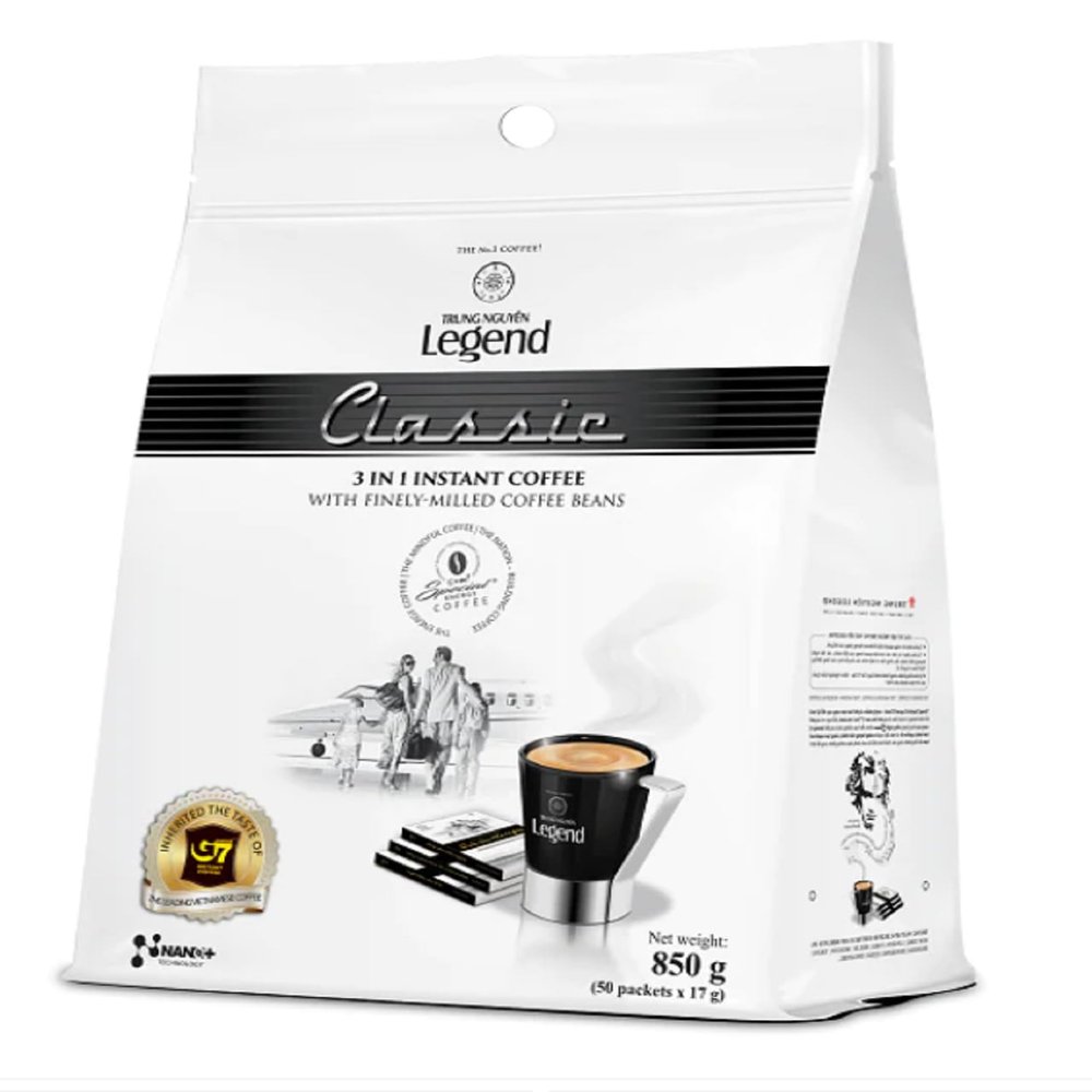 1 Pack - Instant Milk Coffee Classic 3 in 1 Coffee - Ca Phe Sua Hoa Tan - 50 Bags per Packet
