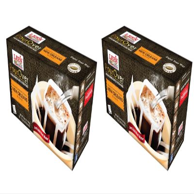 2 Packs - Lee's Coffee Pourover Fresh Ground New Orleans Filter Packs - Ca Phe Phin Giay Huong Vi New Orleans - 18 Bags per Box with 2 Boxes per Order